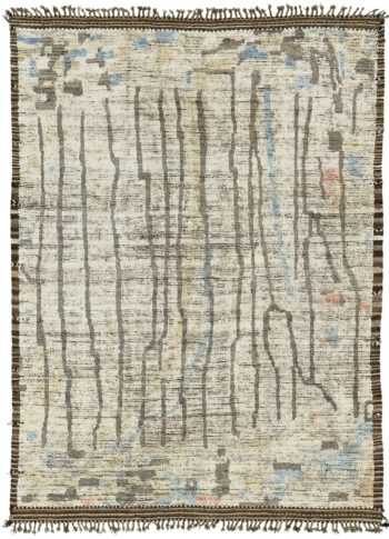 Decorative Modern Distressed Rug 60715 by Nazmiyal Antique Rugs