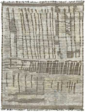 Ivory Gray Modern Distressed Rug 60693 by Nazmiyal Antique Rugs