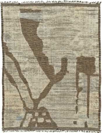 Nature Inspired Modern Distressed Rug 60706 by Nazmiyal Antique Rugs