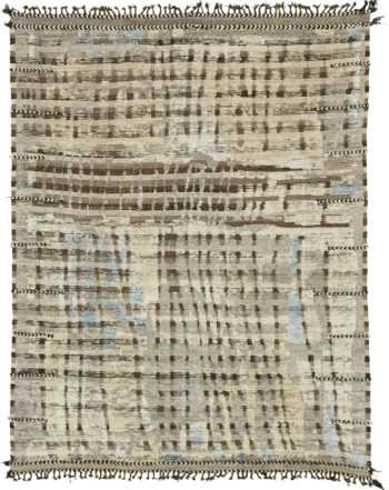Nature Tones Textured Modern Distressed Rug 60714 by Nazmiyal Antique Rugs
