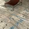Side View Of Taupe And Blue Modern Distressed Rug 60687 by Nazmiyal Antique Rugs