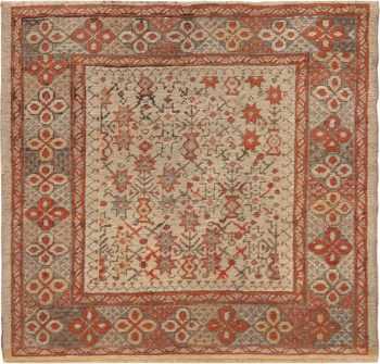 Square Antique Turkish Ghiordes Tribal Rug 70873 by Nazmiyal Antique Rugs