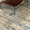 Texture Of Taupe And Blue Modern Distressed Rug 60687 by Nazmiyal Antique Rugs