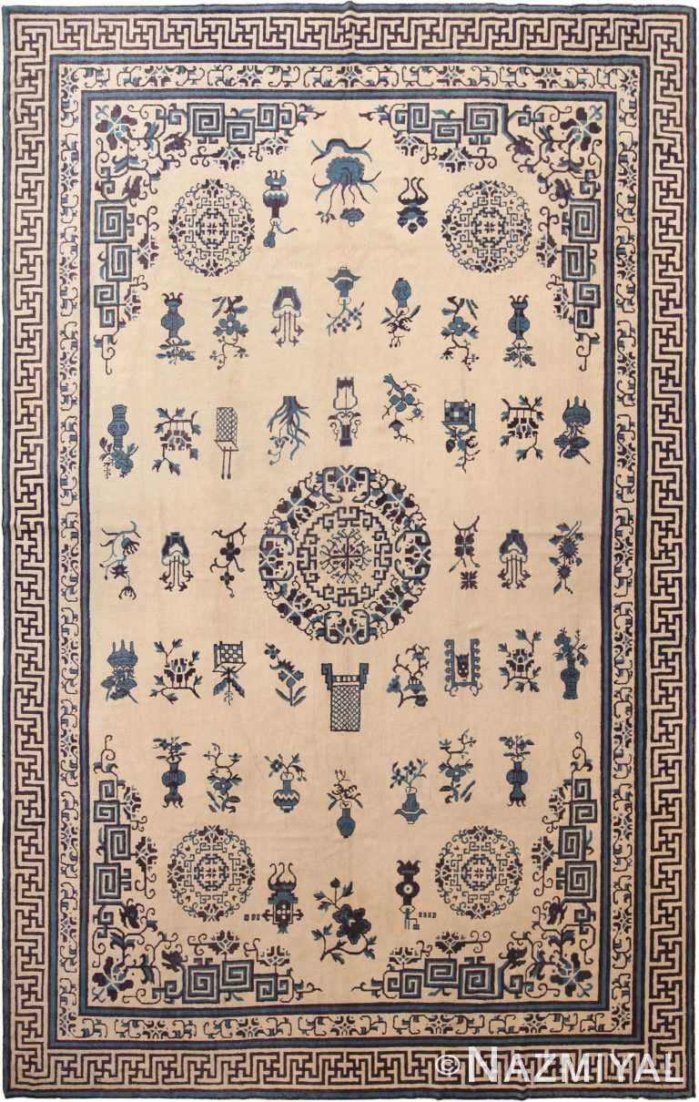 18th Century Large Antique Chinese Ningxia Rug 70812 by Nazmiyal Antique Rugs