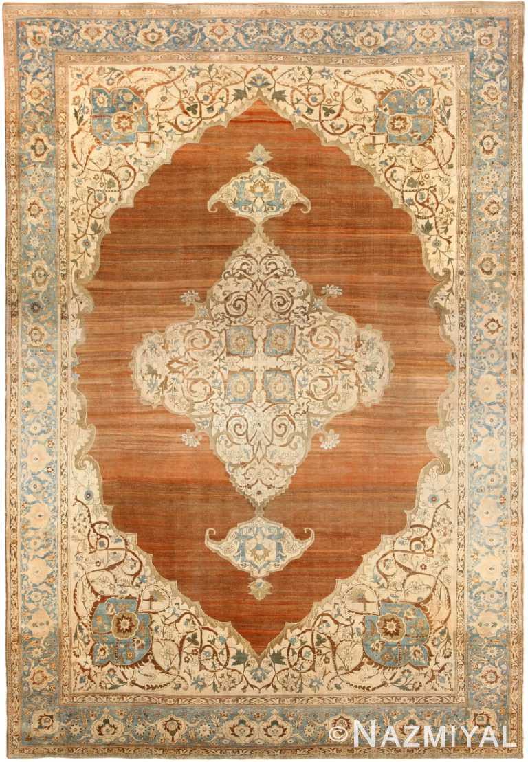 Beautiful and Rare Large Cotton Antique Tabriz Persian Rug 48815 Nazmiyal Antique Rugs