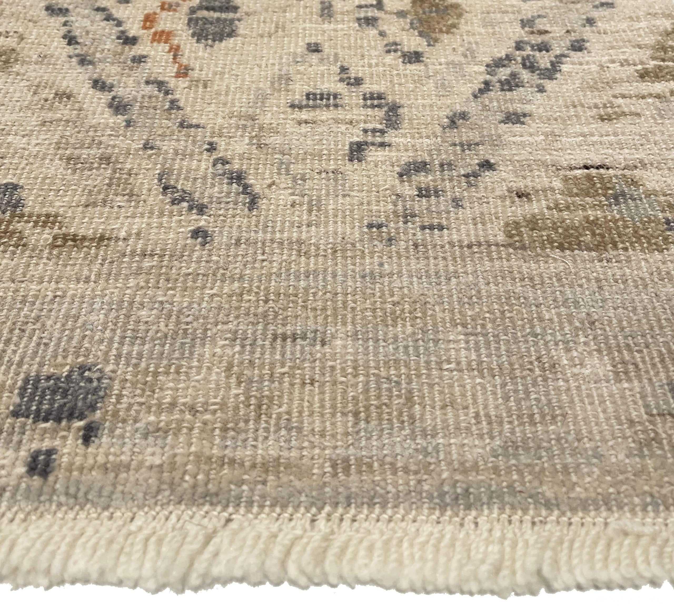 Border Of Geometric Beige Modern Boutique Rug 60730 by Nazmiyal Antique Rugs