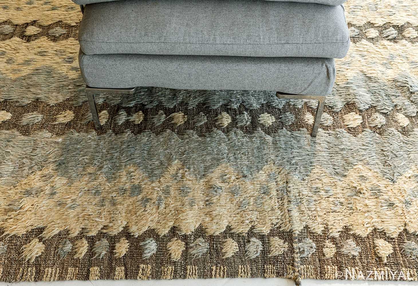 Border Of Geometric Textured Modern Distressed Rug 60697 by Nazmiyal Antique Rugs