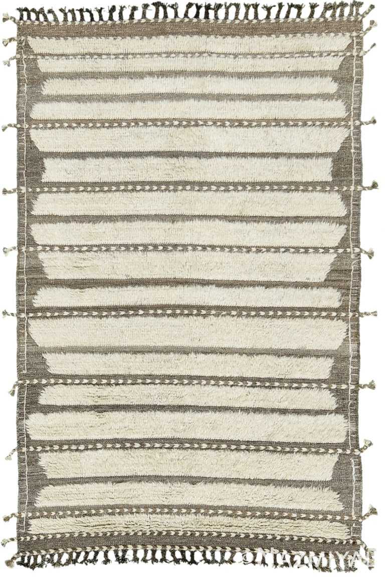 Ivory Gray Modern Boho Chic Rug 60675 by Nazmiyal Antique Rugs