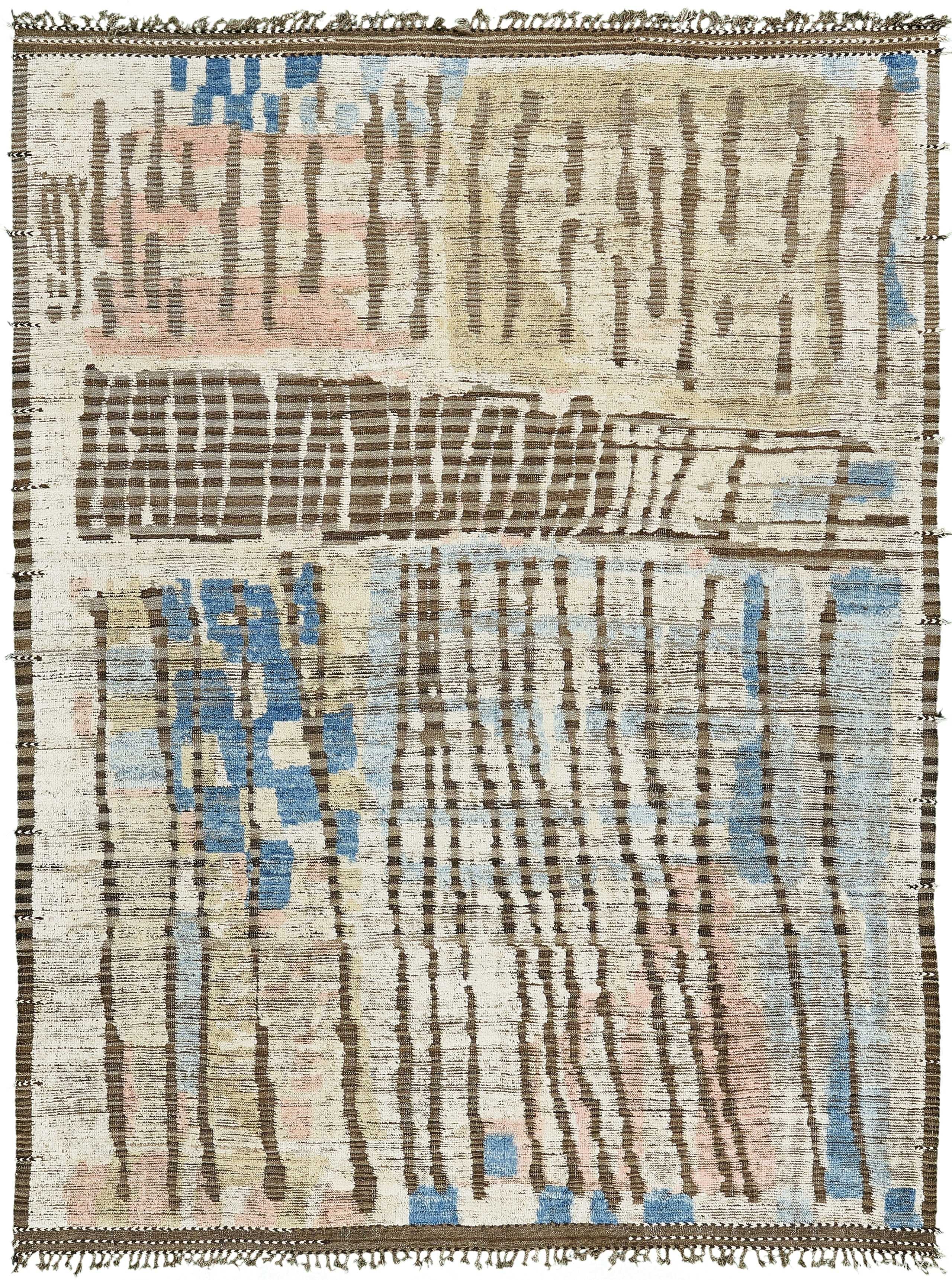 Nature Inspired Colors Modern Distressed Rug 60691 by Nazmiyal Antique Rugs