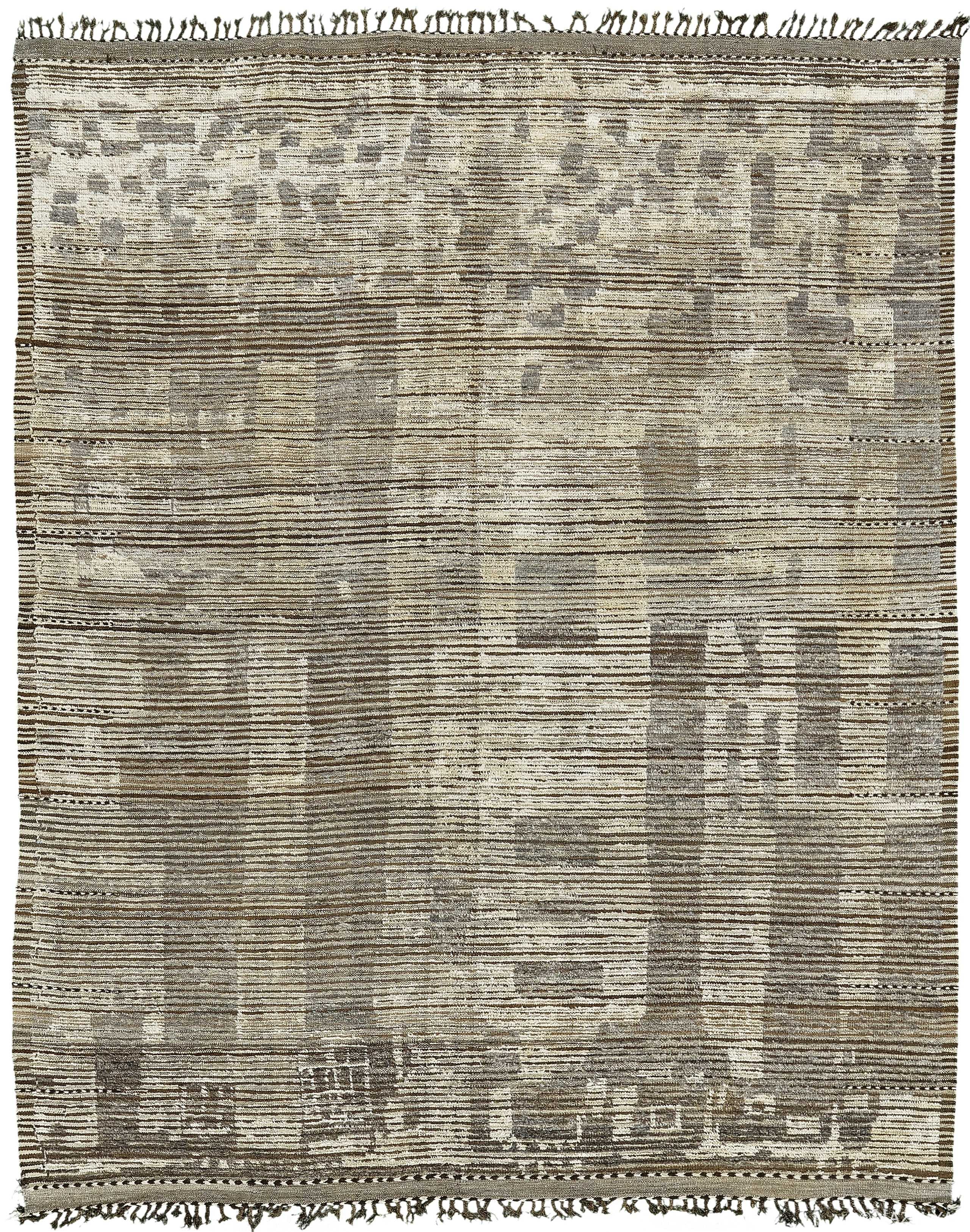 Taupe And Brown Modern Distressed Rug 60688 by Nazmiyal Antique Rugs