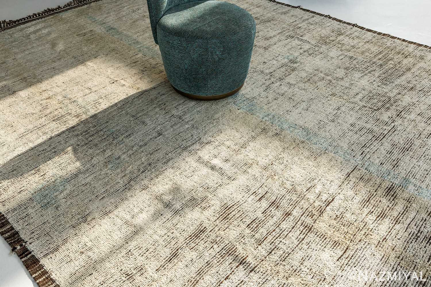 Whole View Of Earth Tones Decorative Modern Distressed Rug 60709 by Nazmiyal Antique Rugs
