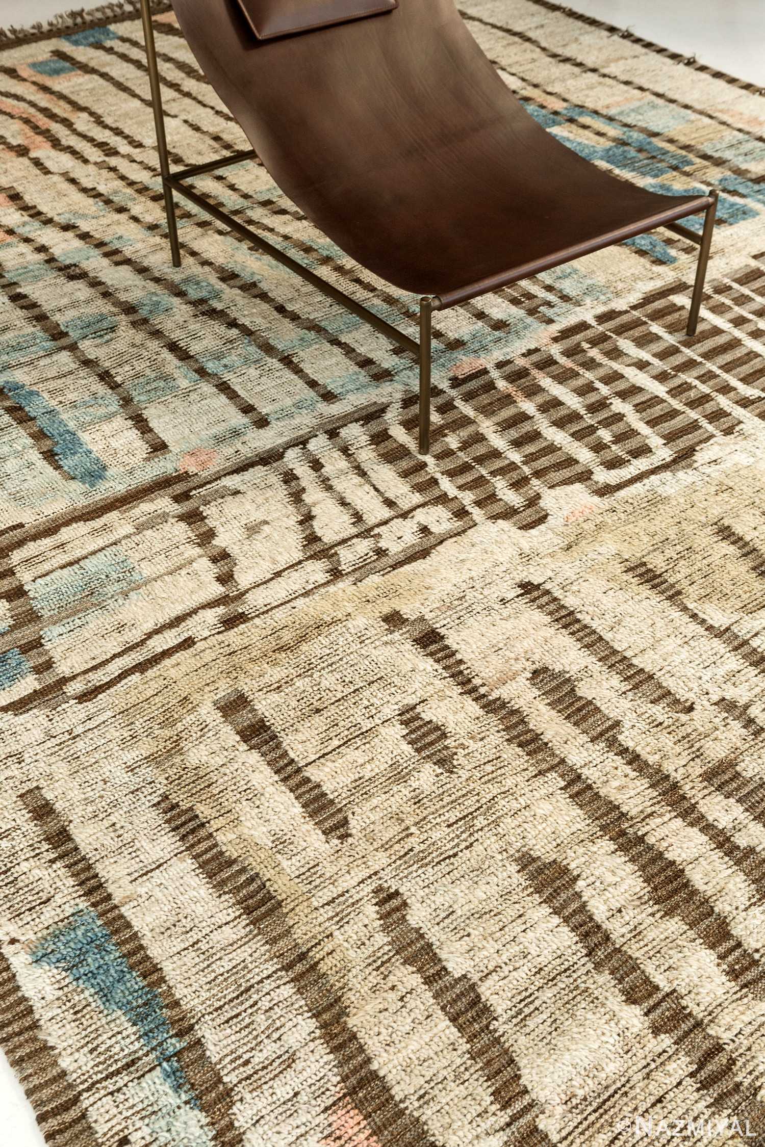 Whole View Of Nature Inspired Colors Modern Distressed Rug 60691 by Nazmiyal Antique Rugs