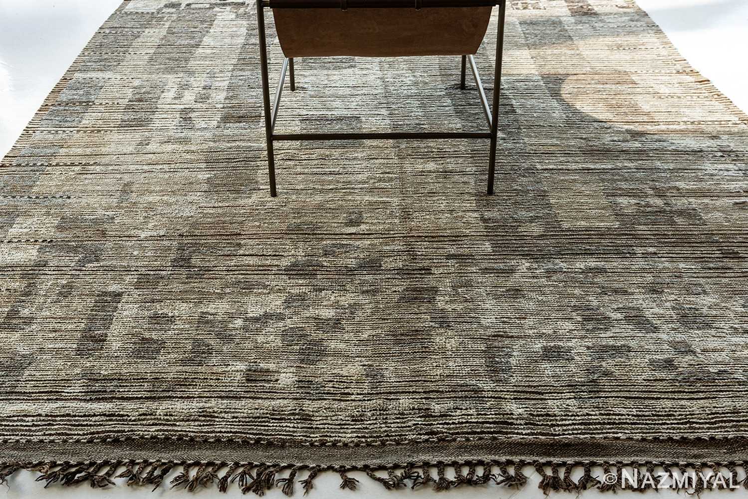 Whole View Of Taupe And Brown Modern Distressed Rug 60688 by Nazmiyal Antique Rugs