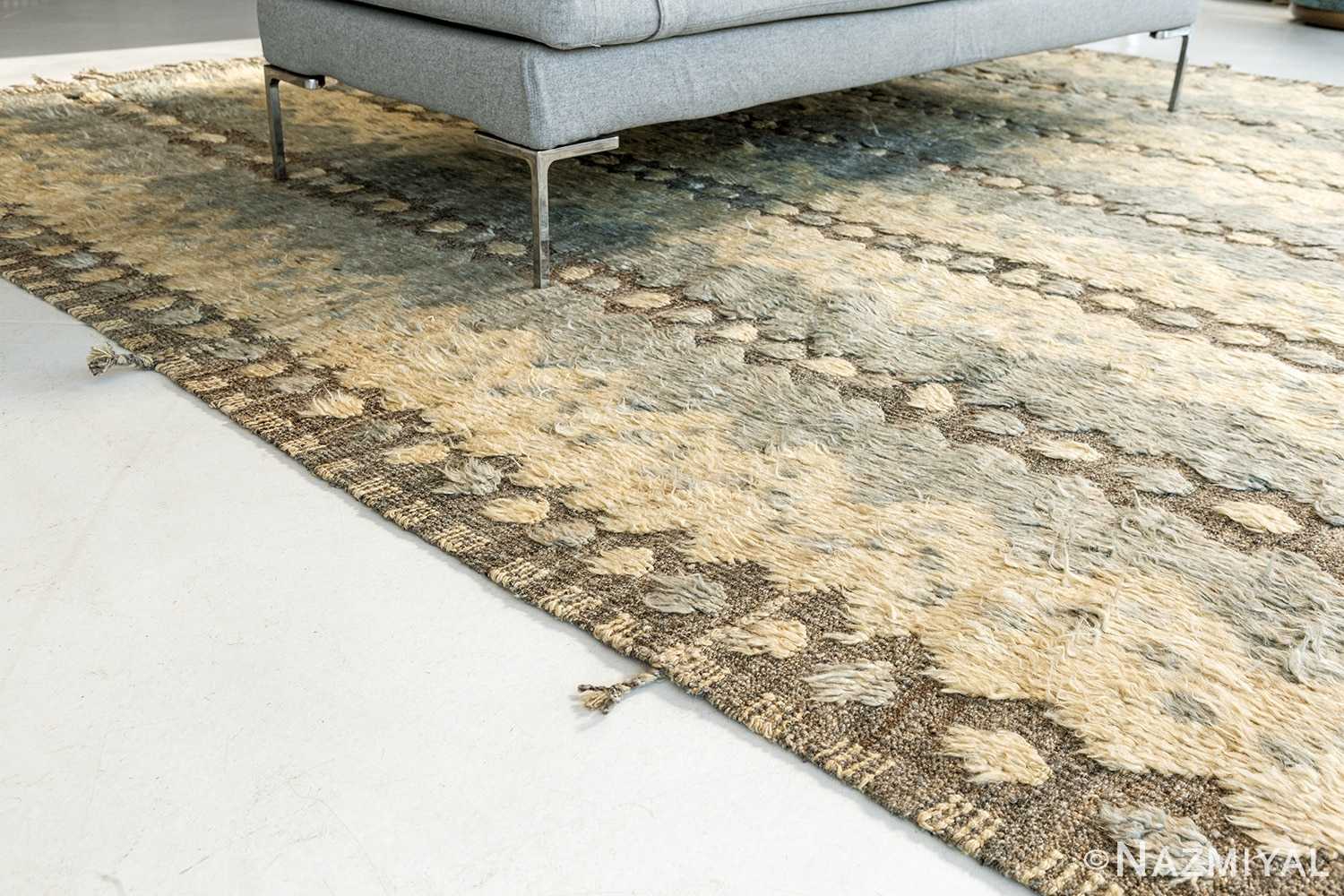 Geometric Textured Modern Distressed Rug 60697 by Nazmiyal