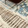 Whole View Of Ivory Blue Modern Distressed Rug 60708 by Nazmiyal Antique Rugs