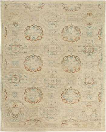 Geometric Beige Rust Modern Boutique Rug 60736 by Nazmiyal Antique Rugs