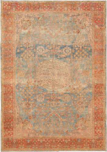Light Blue Background Antique Sultanabad Rug 70944 by Nazmiyal Antique Rugs
