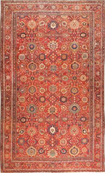 Oversized Floral Antique Persian Sultanabad Rug 70938 by Nazmiyal Antique Rugs