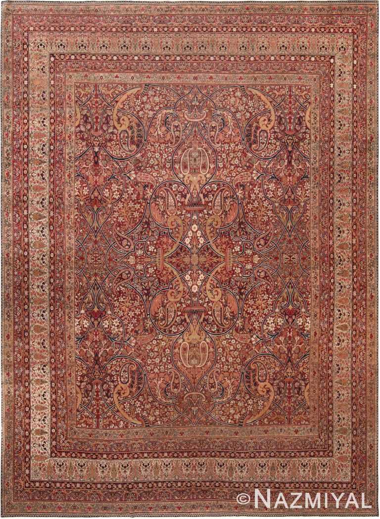 Antique Persian Kerman Area Rug 70928 by Nazmiyal Antique Rugs