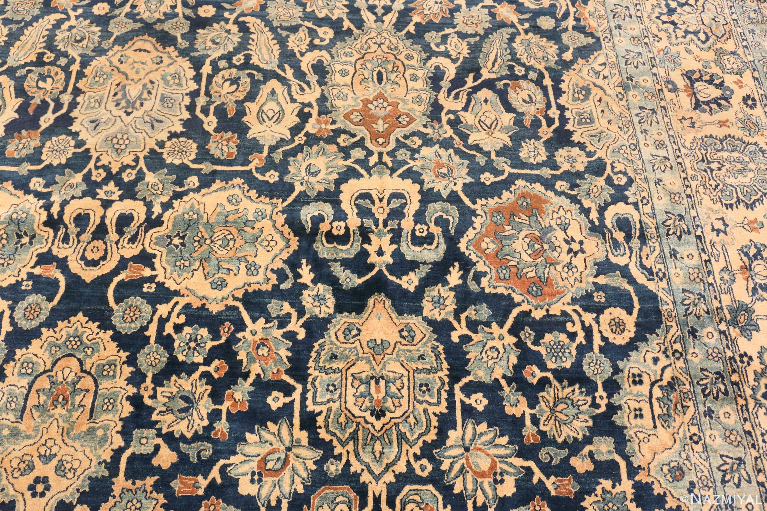 Details Of Oversized Antique Persian Kerman Rug 70932 by Nazmiyal Antique Rugs