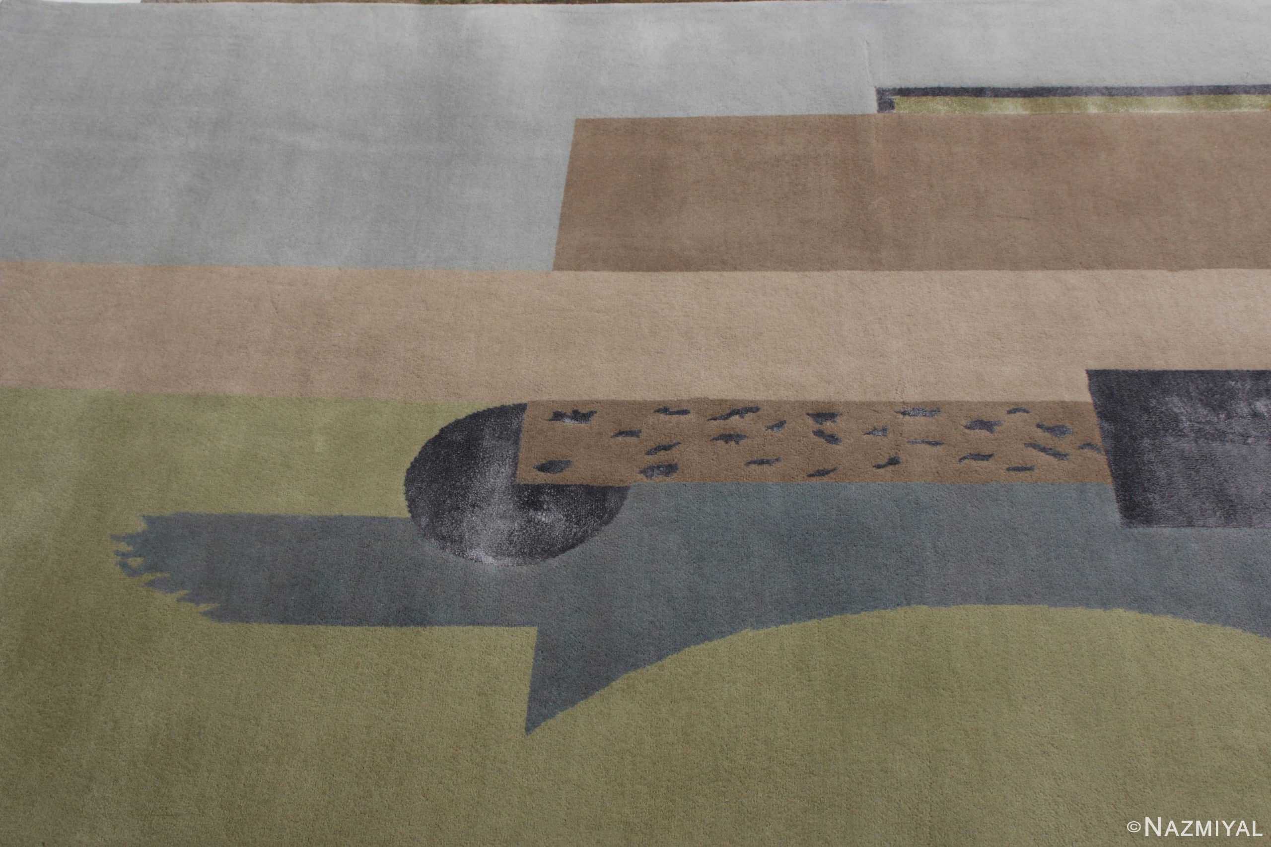 Field Of Artistic Green Mid Century Modern Rug 60761 by Nazmiyal Antique Rugs