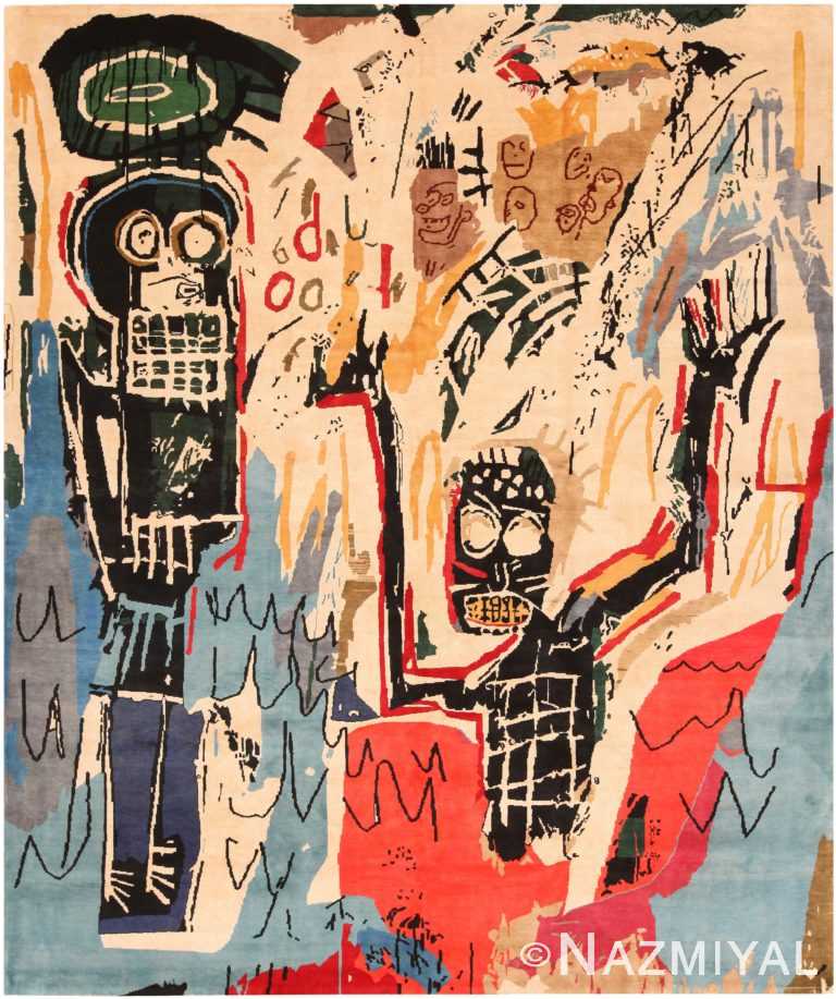 Modern Jean-Michel Basquiat Inspired Art Rug 70954 by Nazmiyal NYC