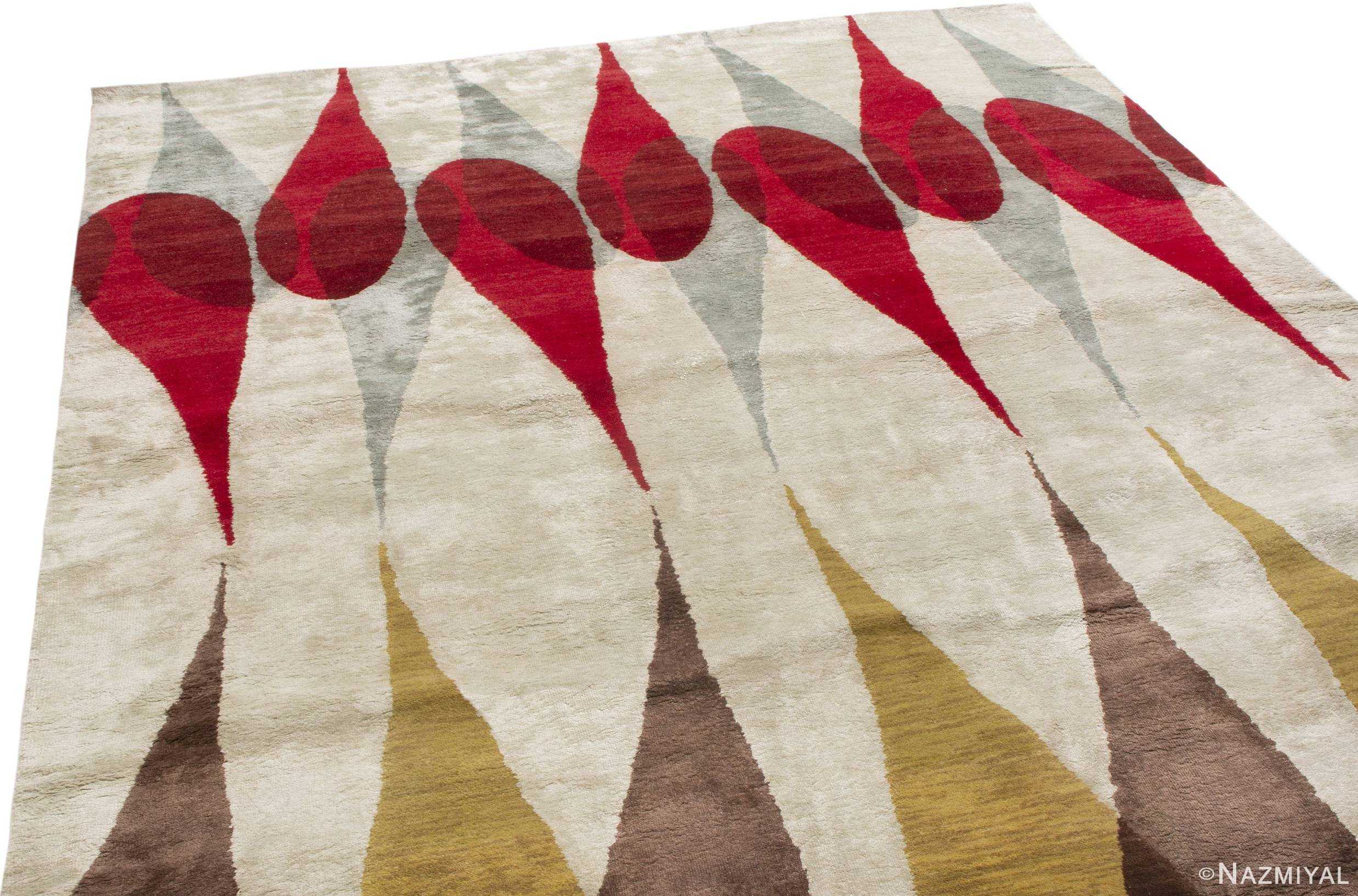 Side Of Colorful Abstract Mid Century Modern 60752 by Nazmiyal Antique Rugs