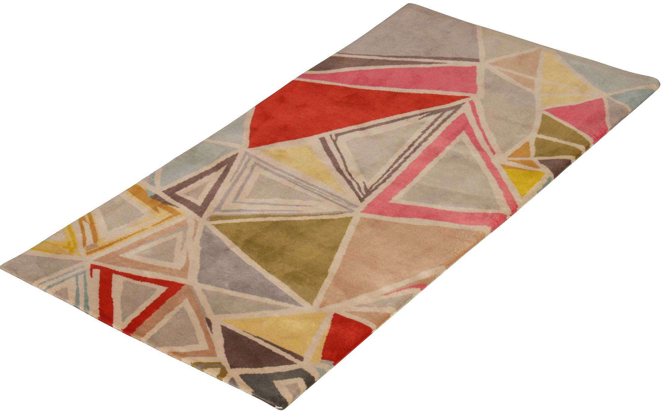 Side Of Colorful Mid Century Modern Rug 60751 by Nazmiyal Antique Rugs