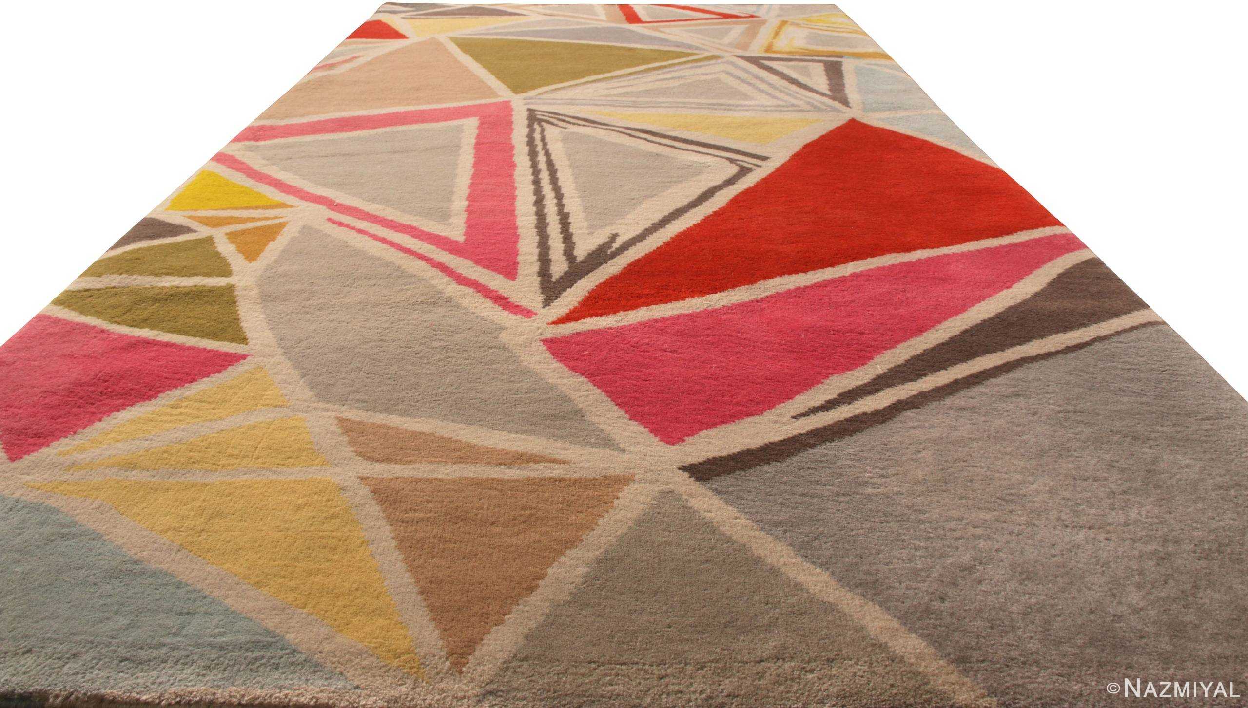 Top Of Colorful Mid Century Modern Rug 60751 by Nazmiyal Antique Rugs