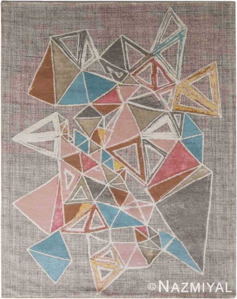 Triangle Design Mid Century Modern Area Rug 60758 by Nazmiyal Antique Rugs