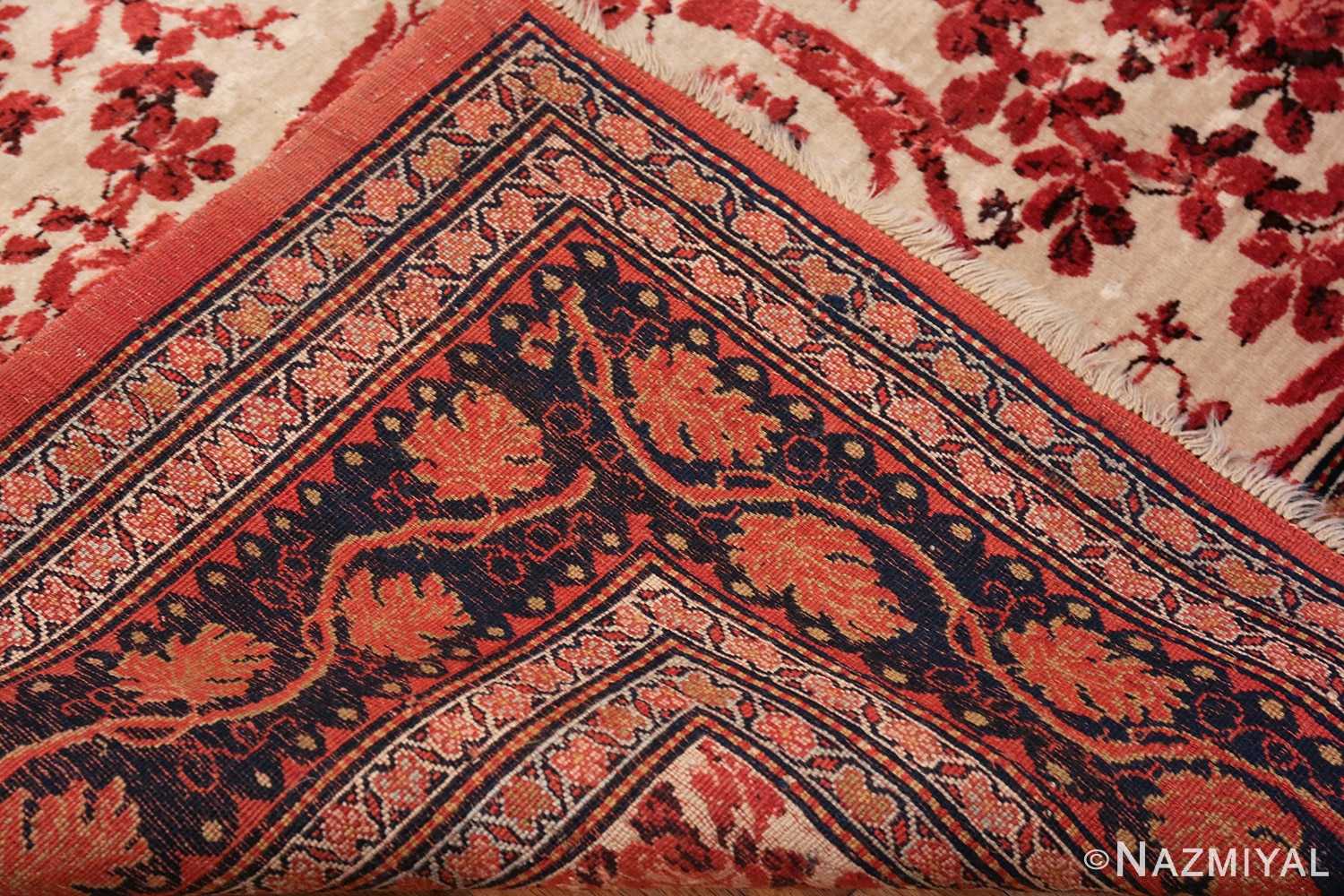 Weave Of Pile Of Ivory Background Antique Persian Halavai Bidjar Rug 70663 by Nazmiyal Antique Rugs