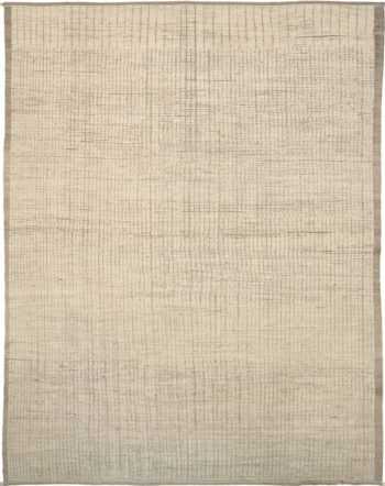 Beige Brown Textured Modern Distressed rug 60802 by Nazmiyal Antique Rugs