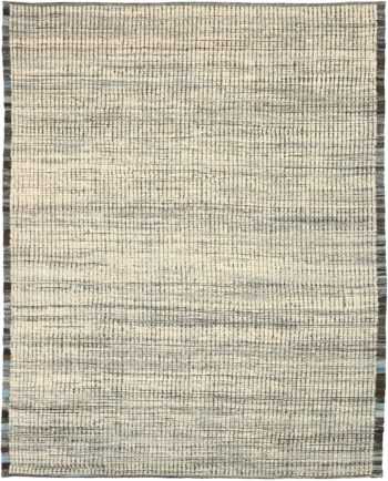 Charcoal Beige Textured Modern Distressed Rug 60818 by Nazmiyal Antique Rugs