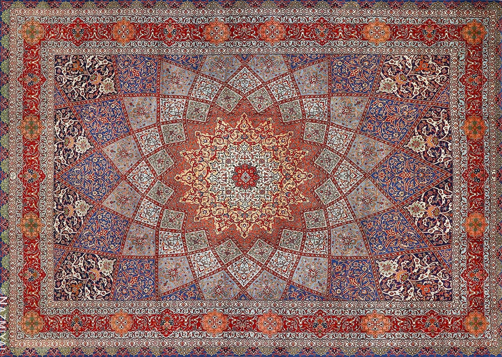 Fine Gonbad Design Persian Vintage Tabriz Rug by Nazmiyal Antique Rugs