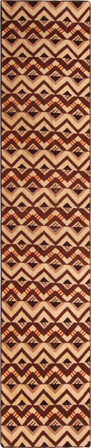 Geometric Vintage French Art Deco Runner Rug 70969 by Nazmiyal Antique Rugs