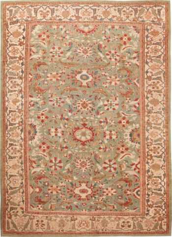 Large Green Color Antique Persian Sultanabad Rug 70941 by Nazmiyal Antique Rugs