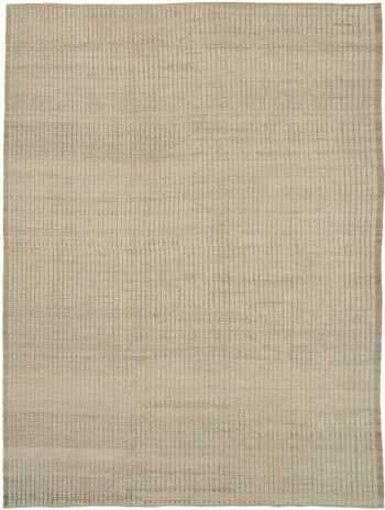 Textured Soft Neutral Color Modern Distressed Area Rug #6083 by Nazmiyal Antique Rugs