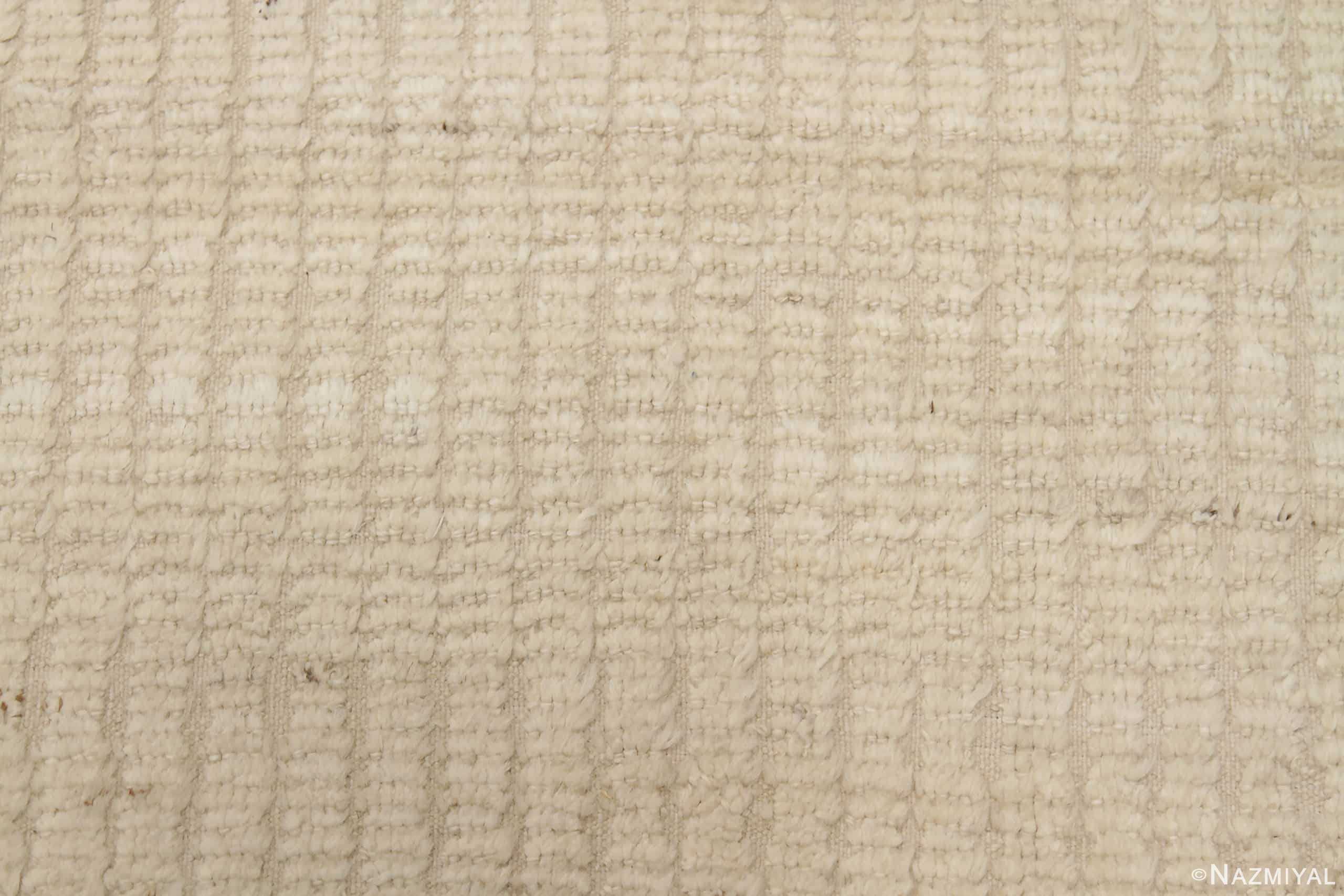 Close Up Of Light Beige Modern Distressed Rug 60786 by Nazmiyal Antique Rugs