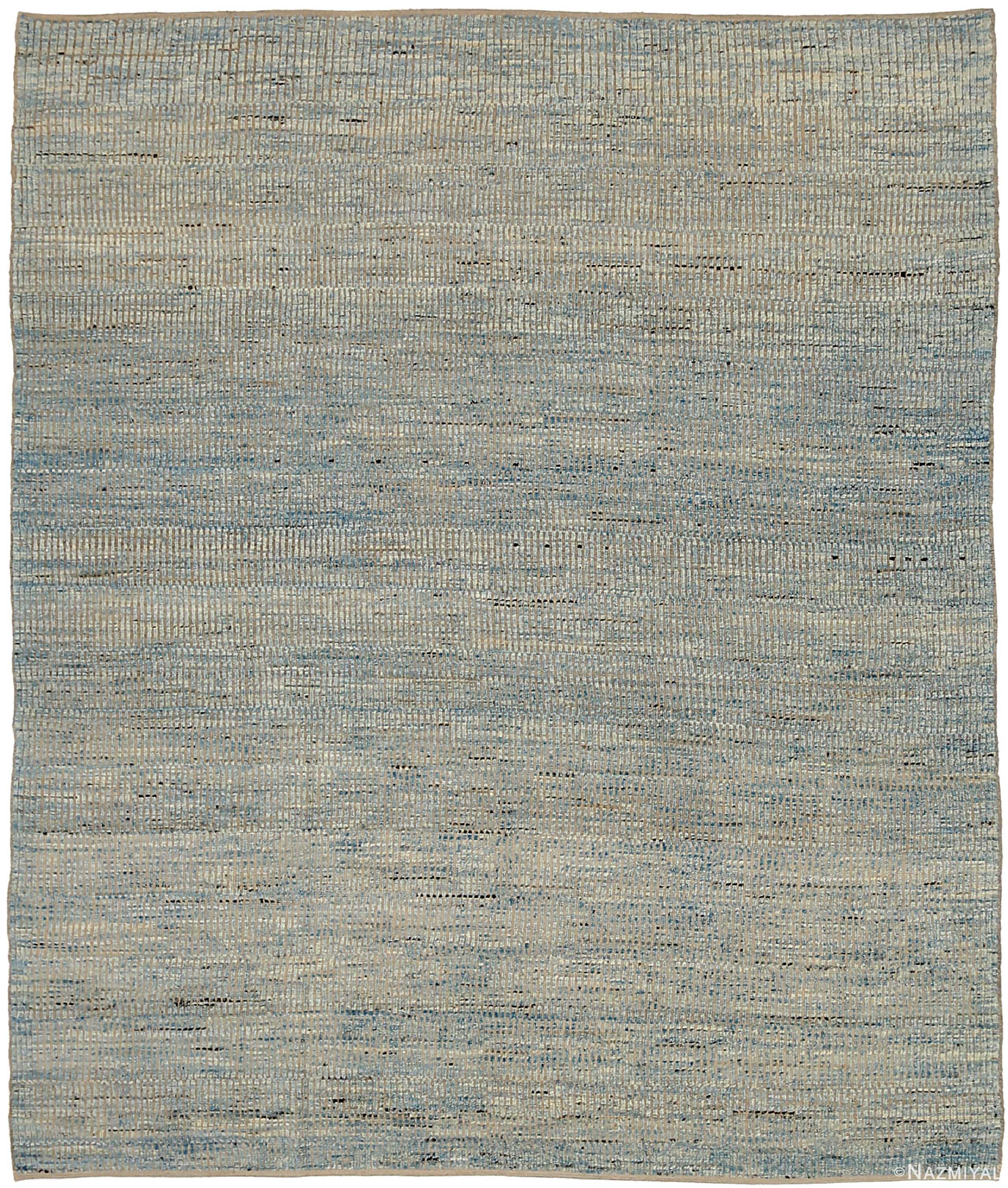 Grey Blue Textured Modern Distressed Rug 60828 by Nazmiyal Antique Rugs