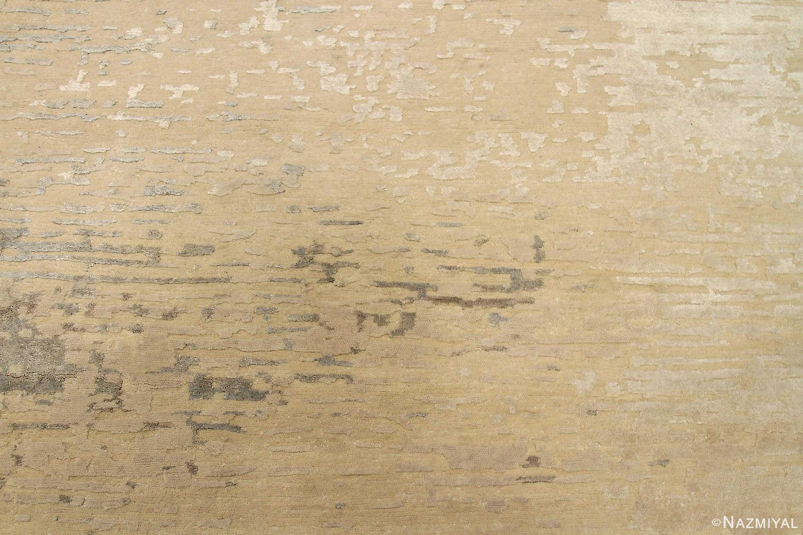 Details Of Beige Modern Distressed Rug 60785 by Nazmiyal Antique Rugs