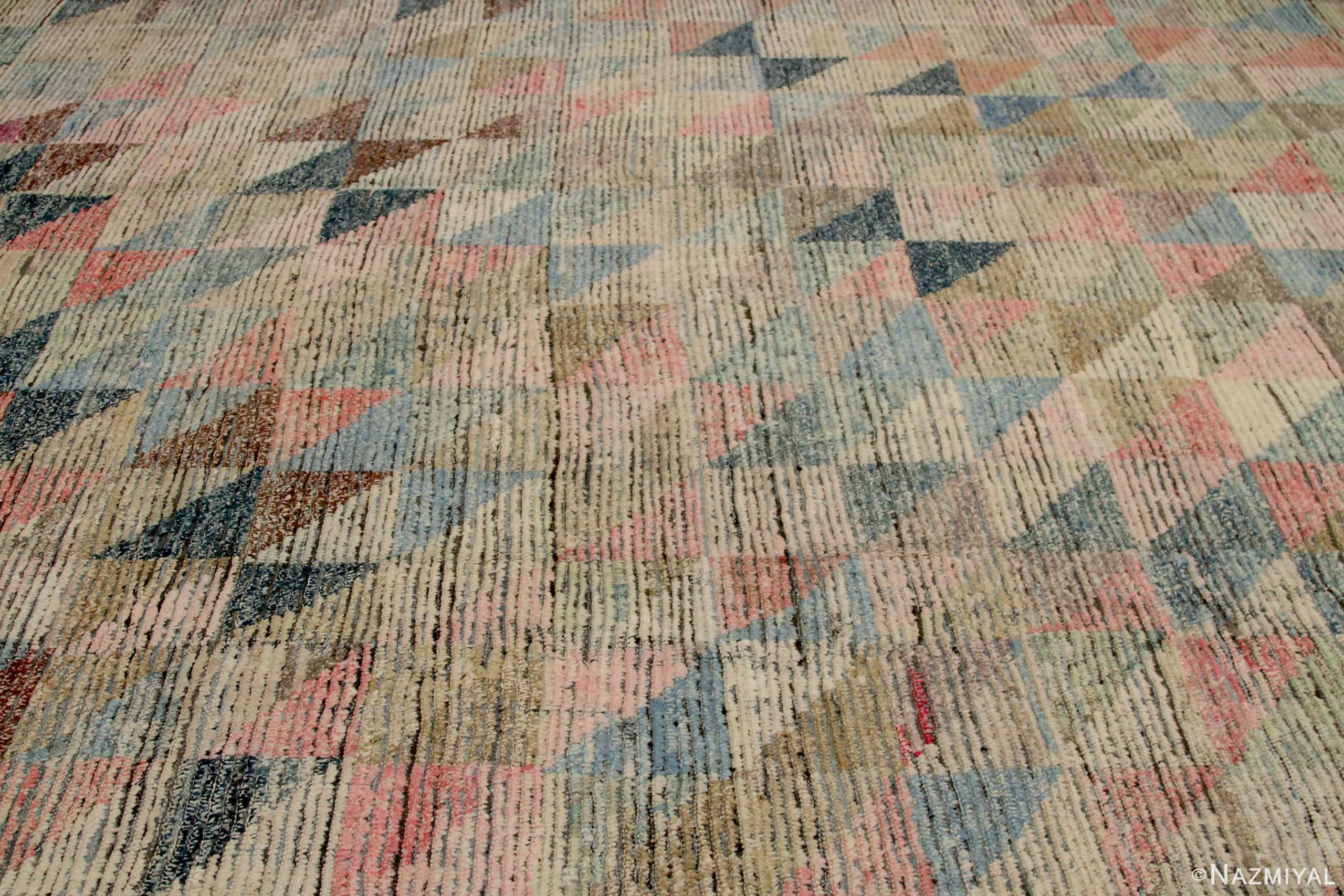 Details Of Colorful Square Modern Distressed Rug 60795 by Nazmiyal Antique Rugs