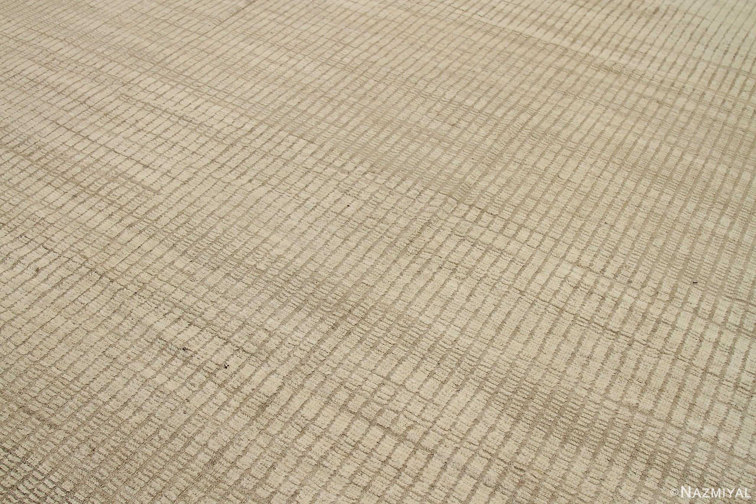 Details Of Green Beige Color Textured Modern Distressed Rug 60825 by Nazmiyal Antique Rugs