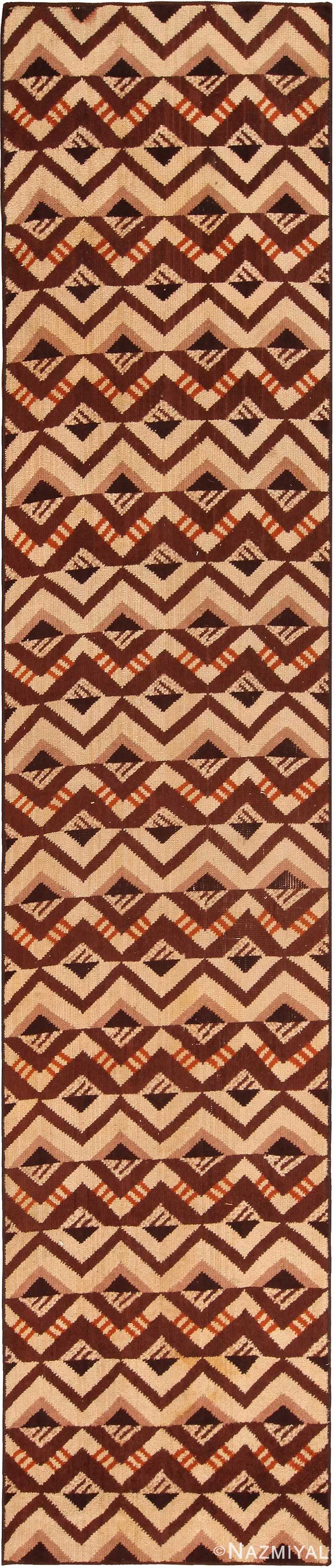Geometric Vintage French Art Deco Runner Rug 70968 by Nazmiyal Antique Rugs