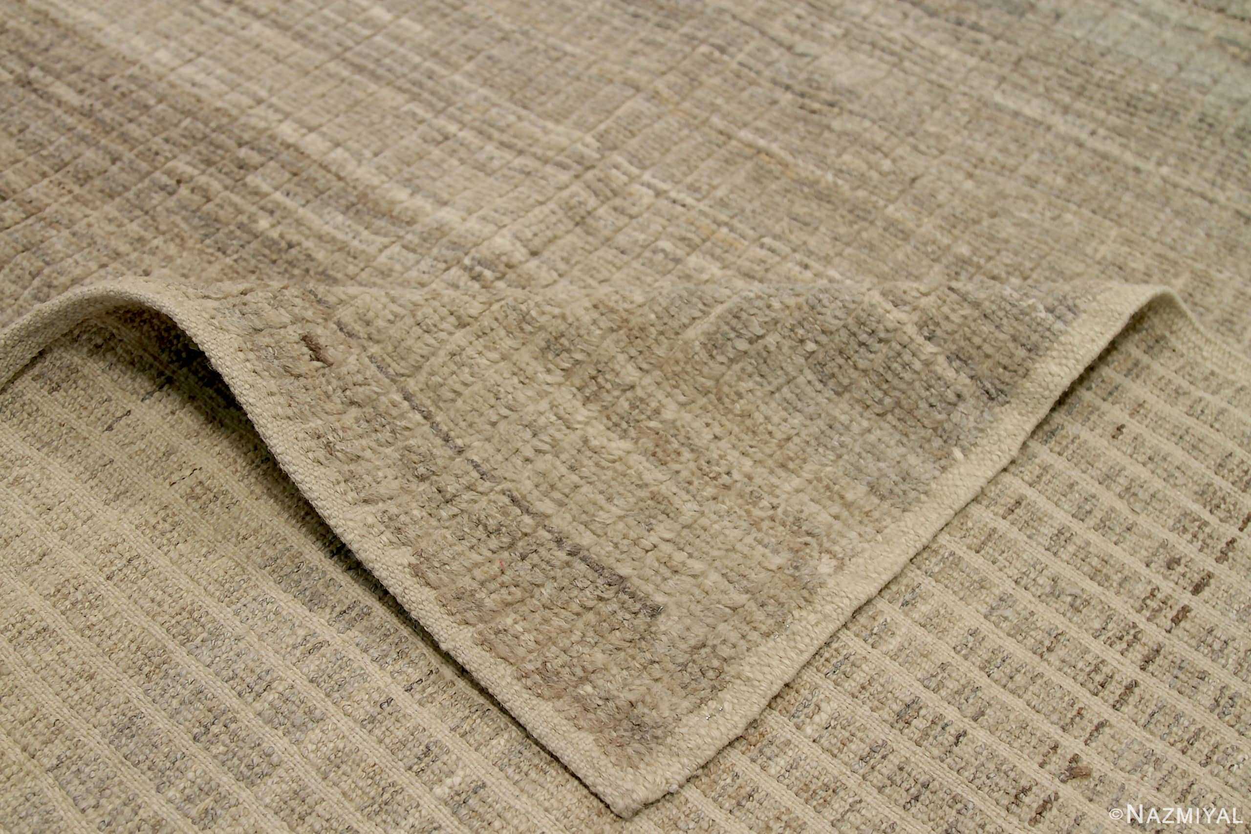 Pile Of Green Beige Textured Modern Distressed Rug 60831 by Nazmiyal Antique Rugs