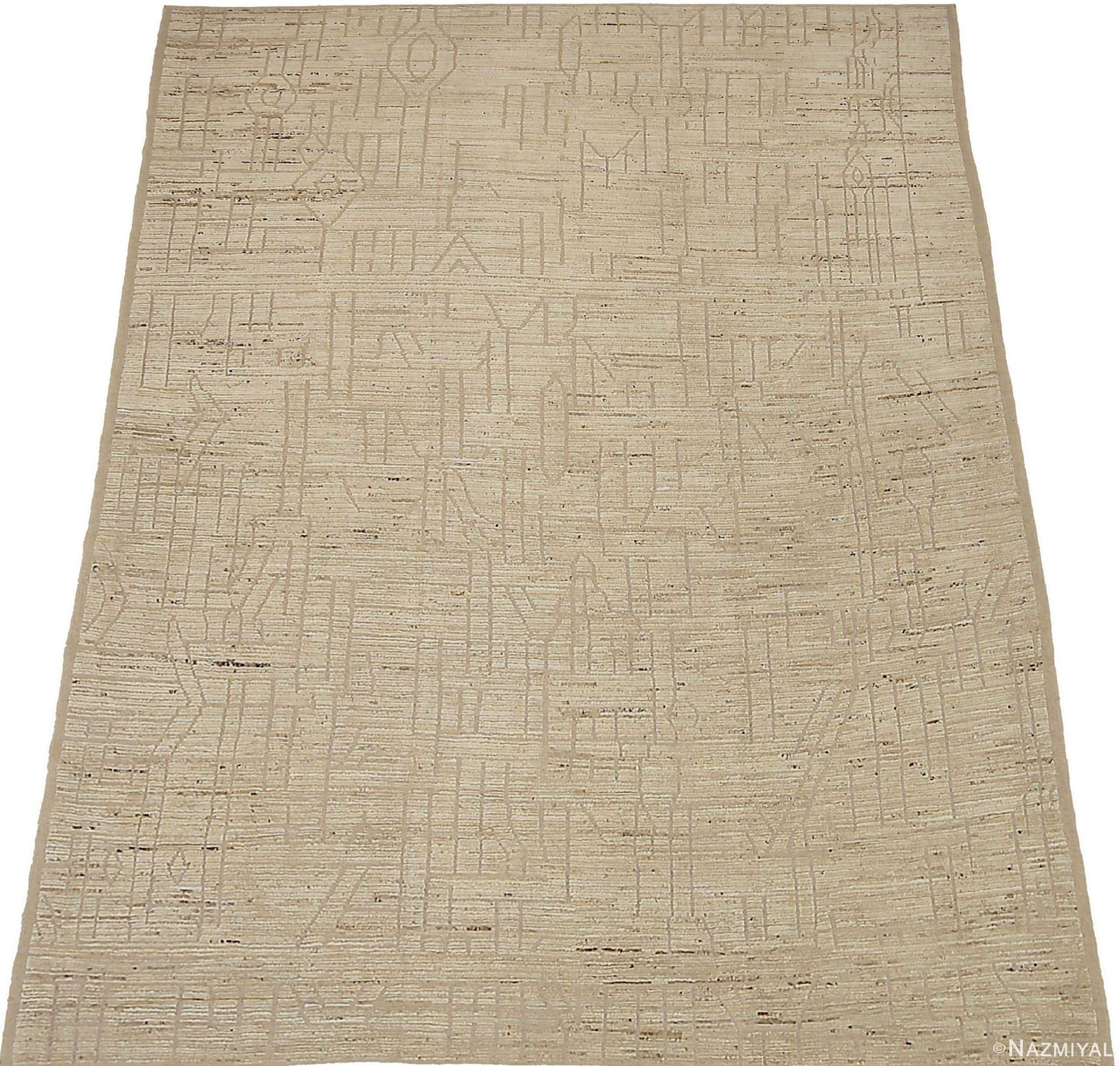 Whole View Of Cobblestone Geometric Modern Distressed Rug 60812 by Nazmiyal Antique Rugs