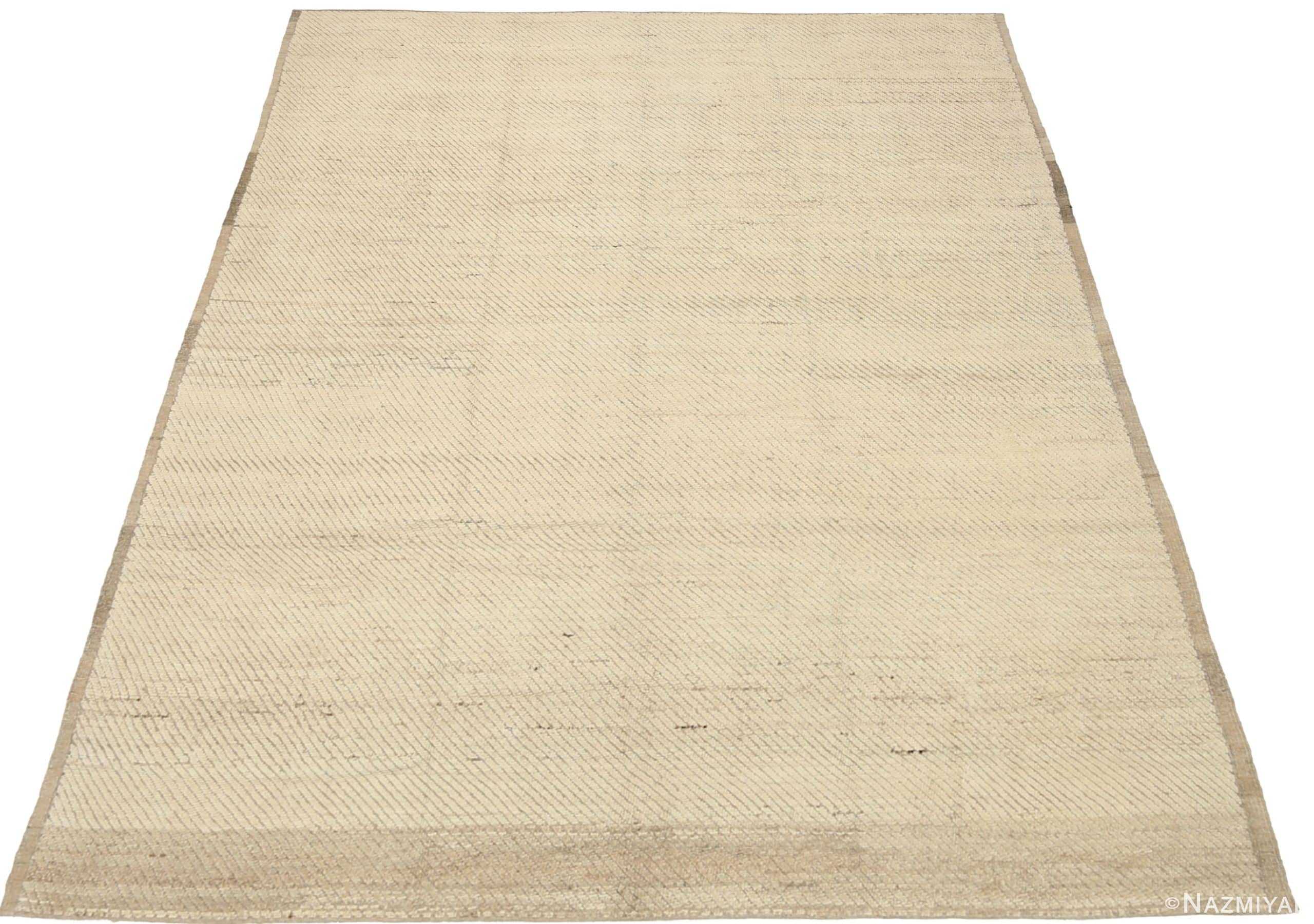 Whole View Of Ivory Color Modern Moroccan Rug 60784 by Nazmiyal Antique Rugs