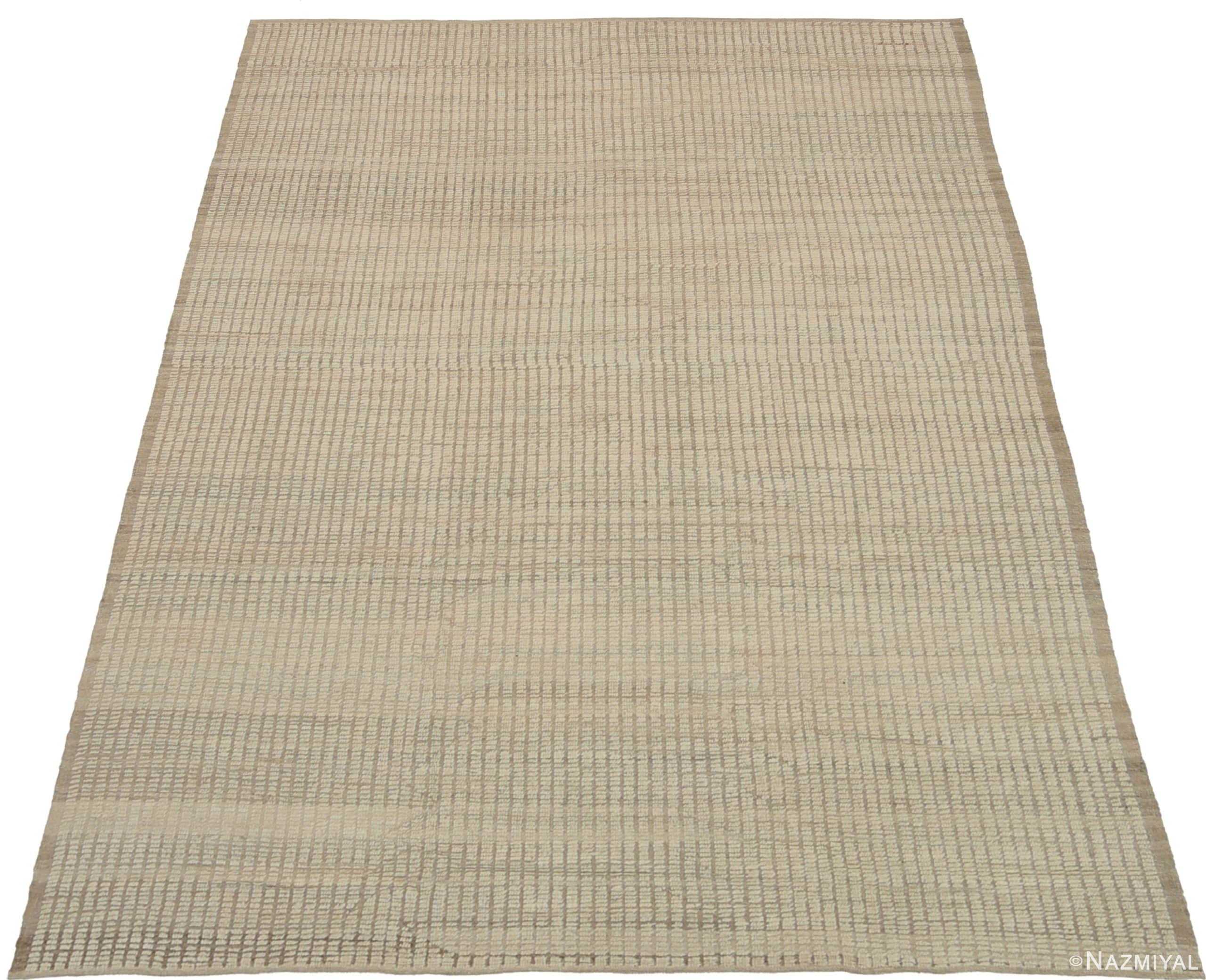 Whole View Of Light Green Textured Modern Distressed Rug 60832 by Nazmiyal Antique Rugs