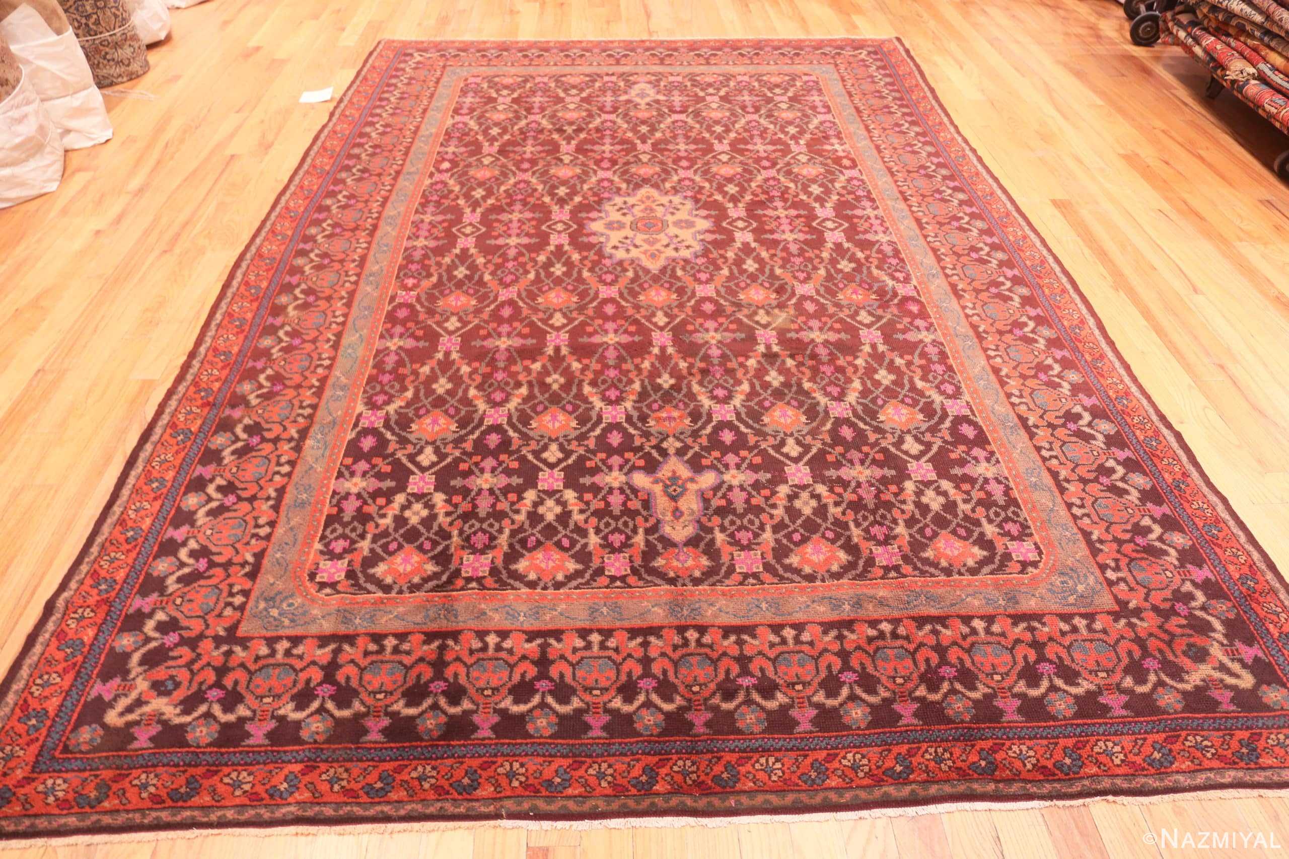 Whole View Of Purple Vintage German Continental Rug 70927 by Nazmiyal Antique Rugs