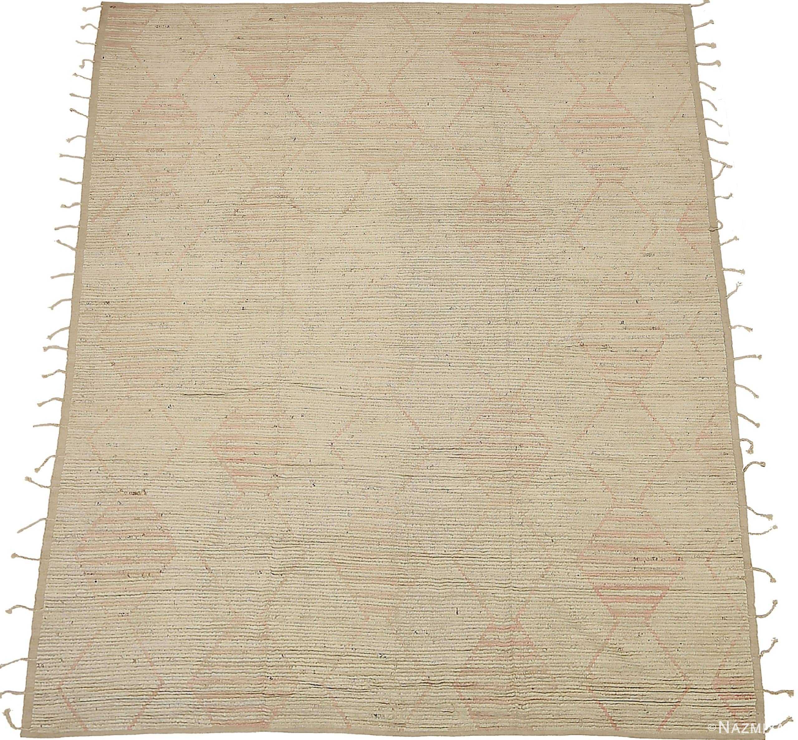 Whole View Of Taupe Geometric Modern Distressed Rug 60814 by Nazmiyal Antique Rugs
