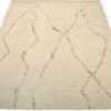 Whole View Of Cream Geometric Stripe Modern Distressed Rug 60793 by Nazmiyal Antique Rugs